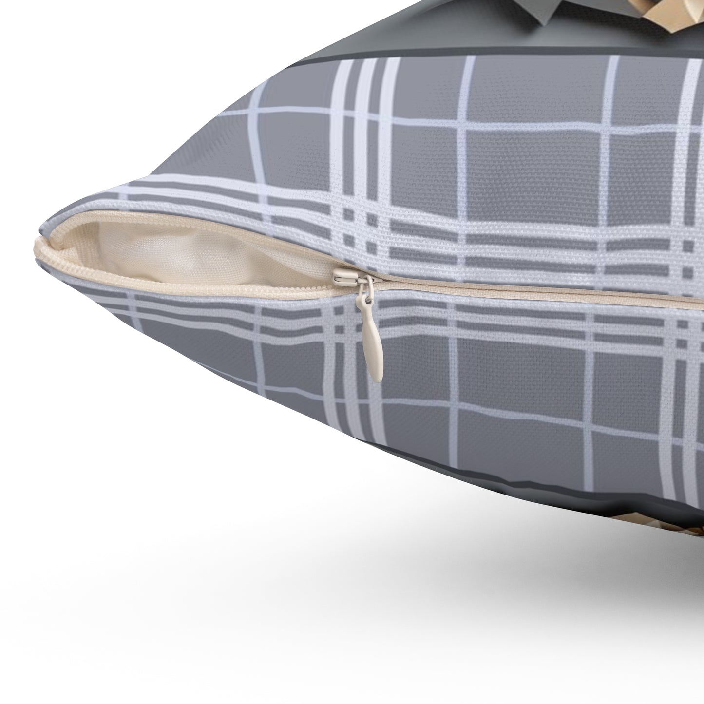 Doberman Gray Plaid Square Pillow - Doberman Owner Birthday Housewarming Gift