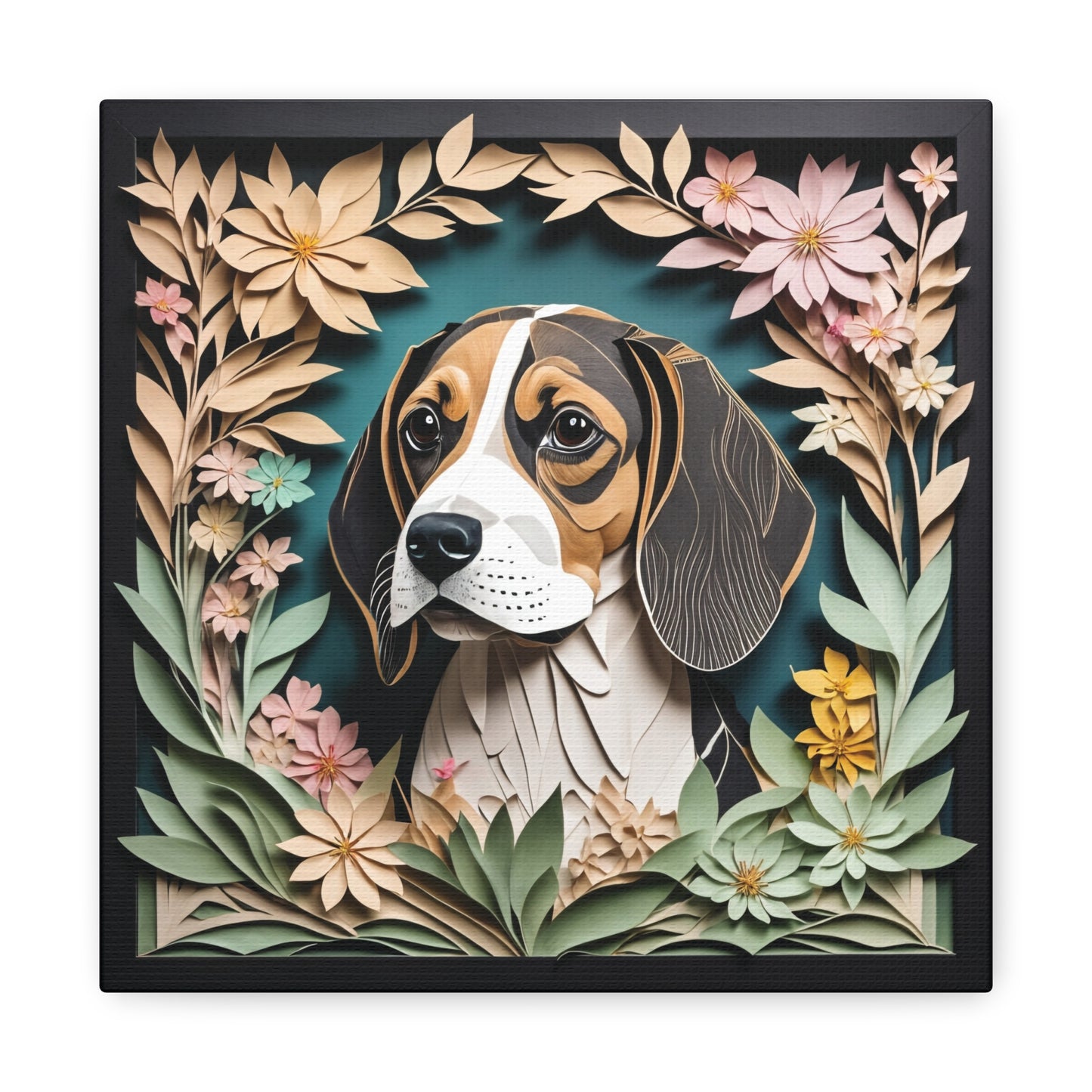 Beagle Portrait Canvas Wrap with Name Personalization, A Perfect Beagle Lover Gift