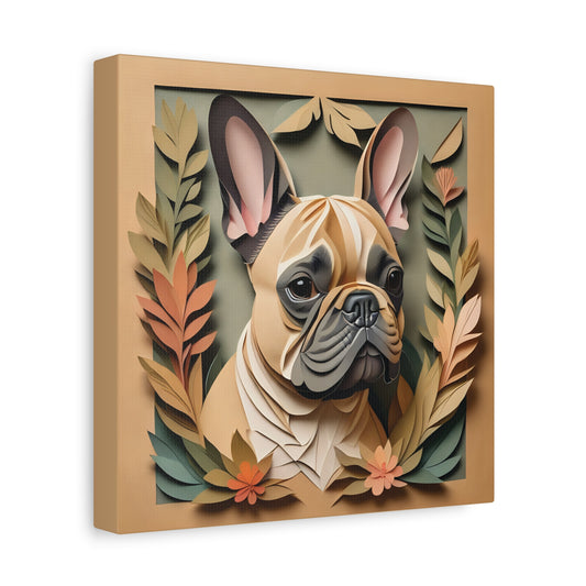 Fawn French Bulldog Canvas Print - Memorial Frenchie Portrait,