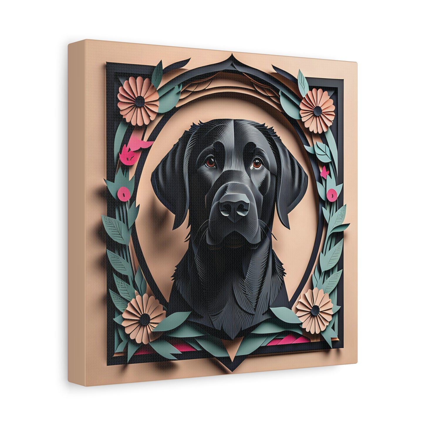 Vintage Style Black Lab Dog Wall Art - Personalized Labrador Retriever Memorial