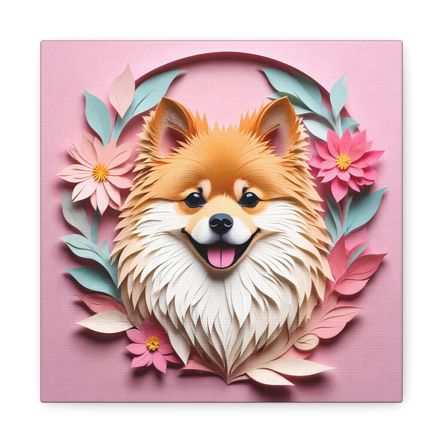 Colorful Pomeranian Wall Art - 3D Illusion Gallery Wrap