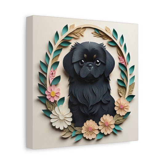 Black Pekingese Dog Wall Art - Pekingese Dog Memorial or Decor