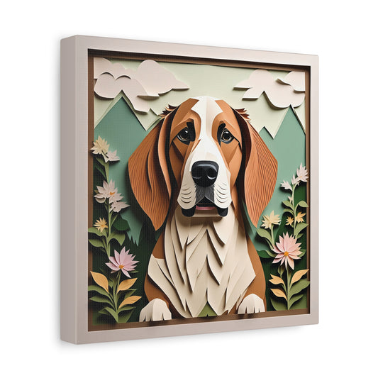 Basset Hound 3D Illusion Print Wall Art - Personalized Dog Name Canvas