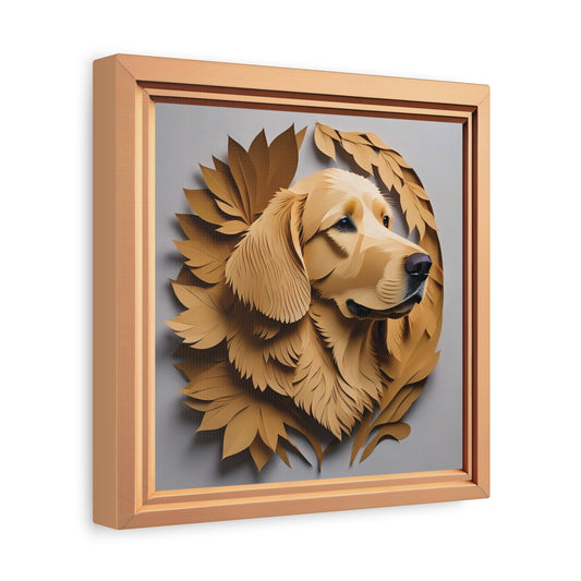 Golden Retriever Portrait in Brown Leaves - Retriever Memorial Gift