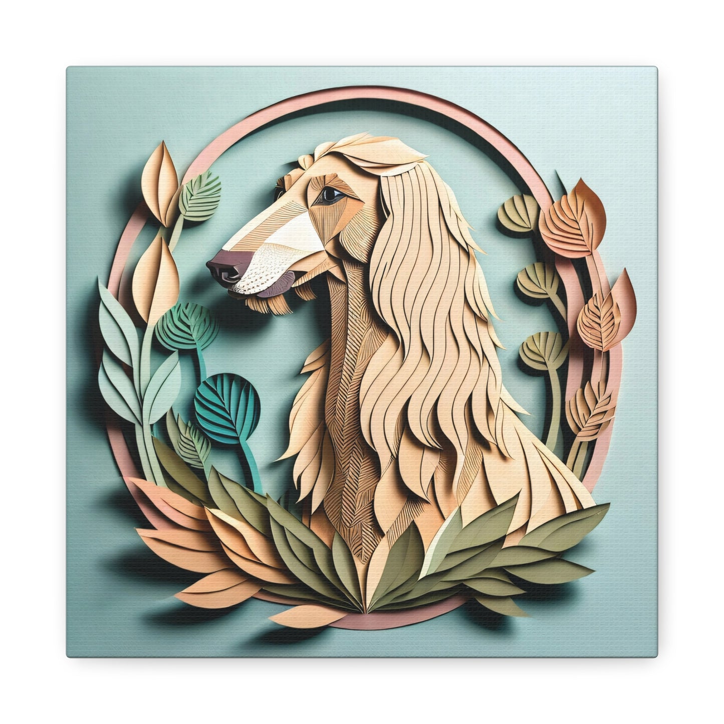 Afghan Hound Portrait in Pastels - 3D Illusion Dog Lover Wall Art