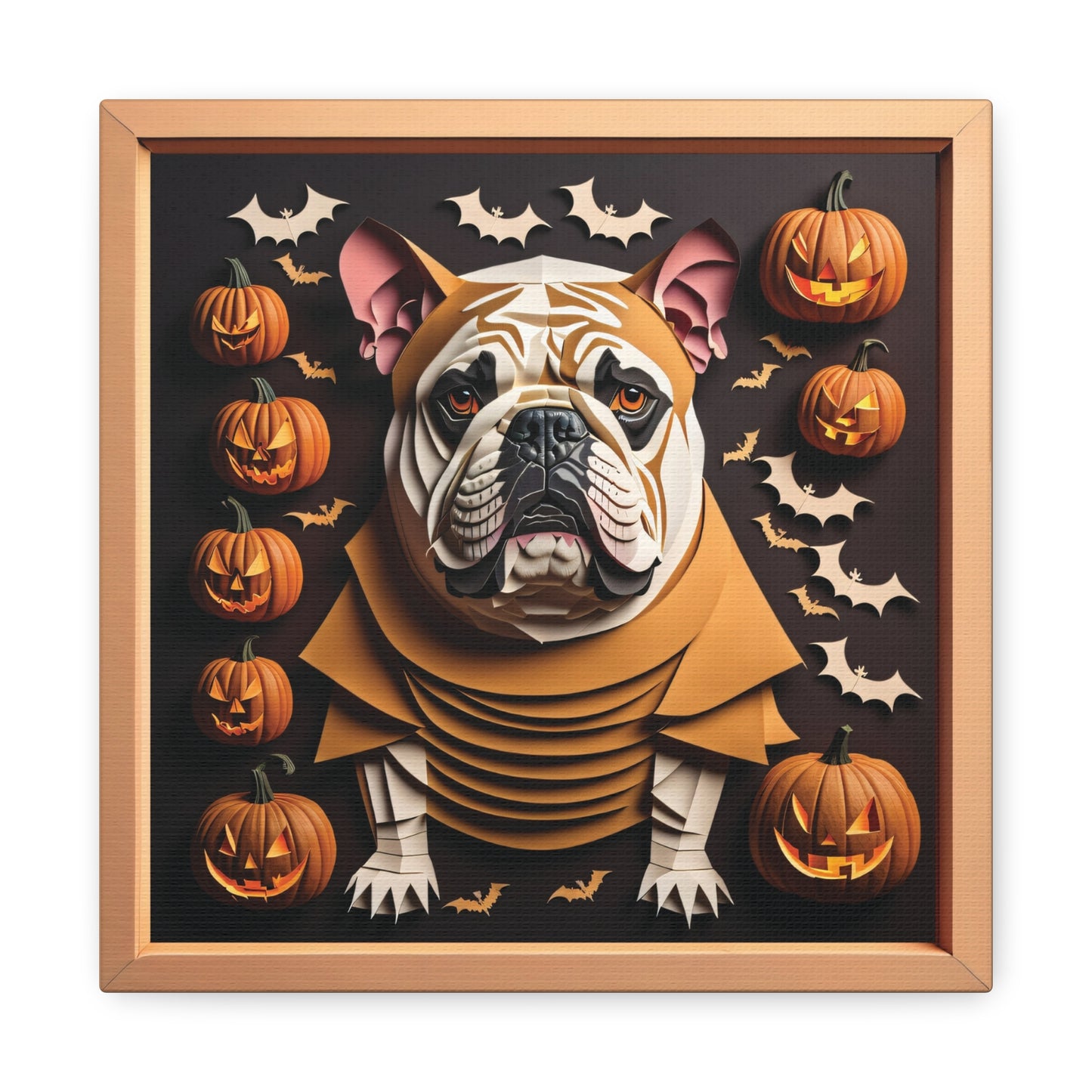 Halloween Bulldog Canvas Print - Fall Holiday Decor or Gift for a Bulldog Lover