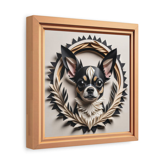 Black Chihuahua Portrait - Chihuahua Mom or Dad Gift - Vintage Imitation Art