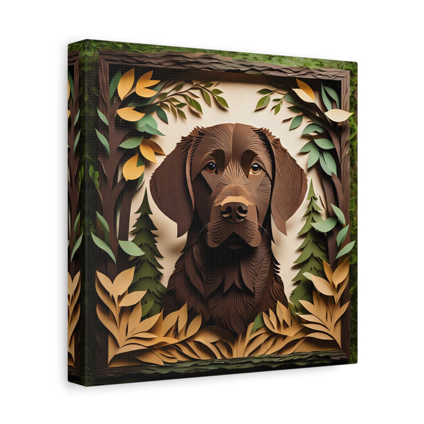 Chocolate Labrador Retriever Canvas with Name Personalization