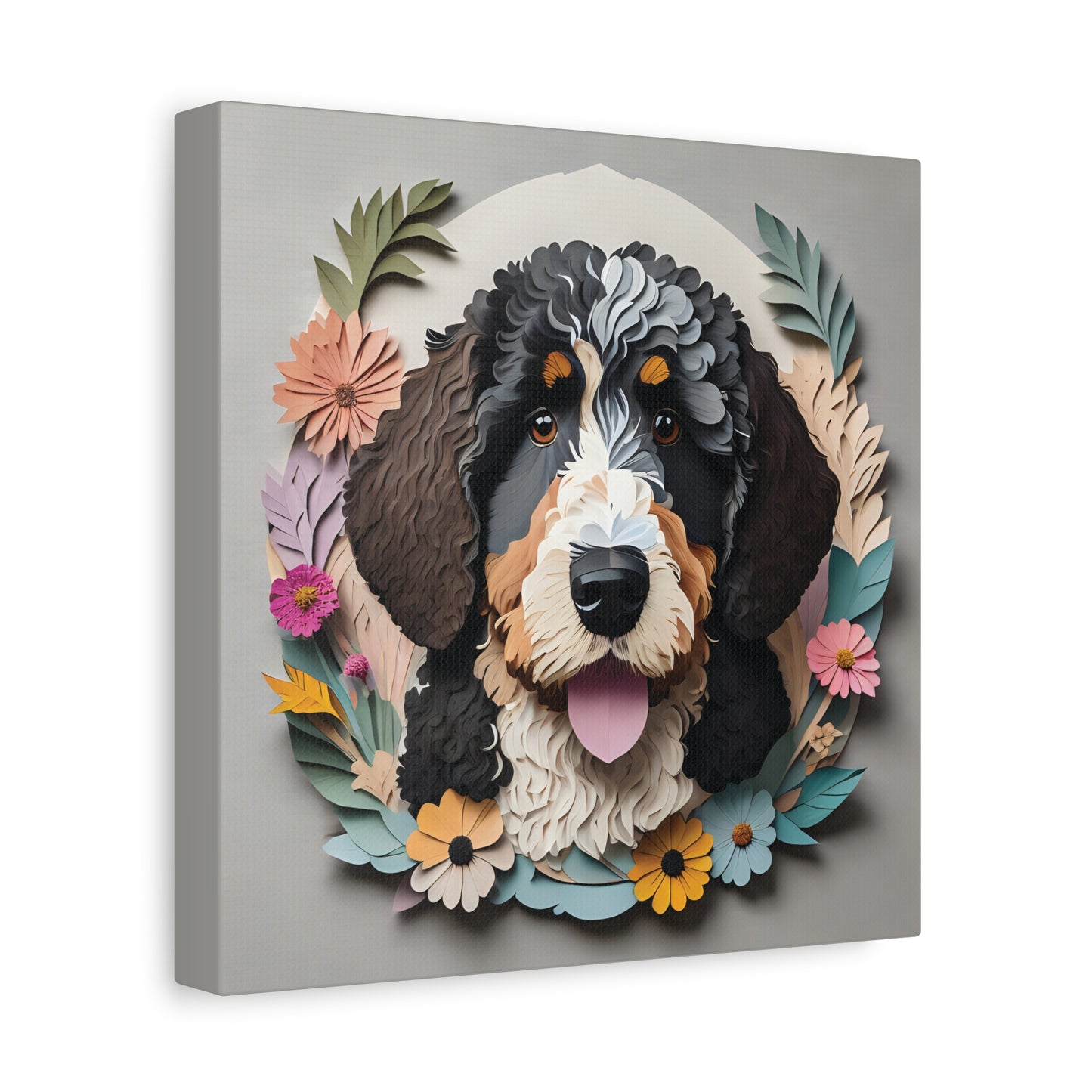 3D Illusion Bernedoodle Wall Art