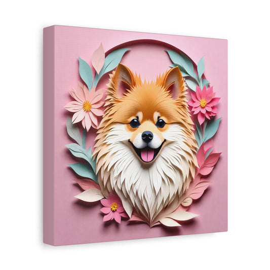 Colorful Pomeranian Wall Art - 3D Illusion Gallery Wrap
