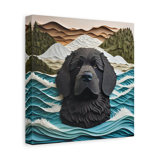 Newfoundland Water Rescue Dog Portrait - Newfie Mom or Dad Gift - Dog Loss Memorial Gift