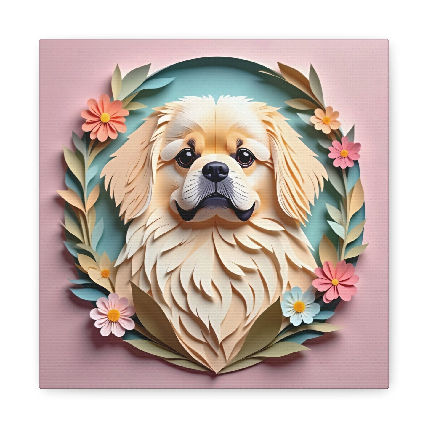 Cream Pekingese Dog Wall Art - Pekingese Dog Memorial Gift or Decor