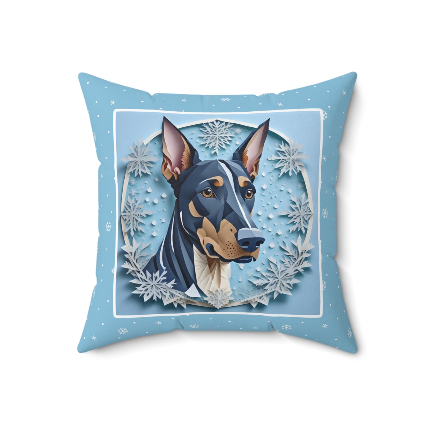 Winter Doberman Pillow - Doberman Lover Comfort Gift