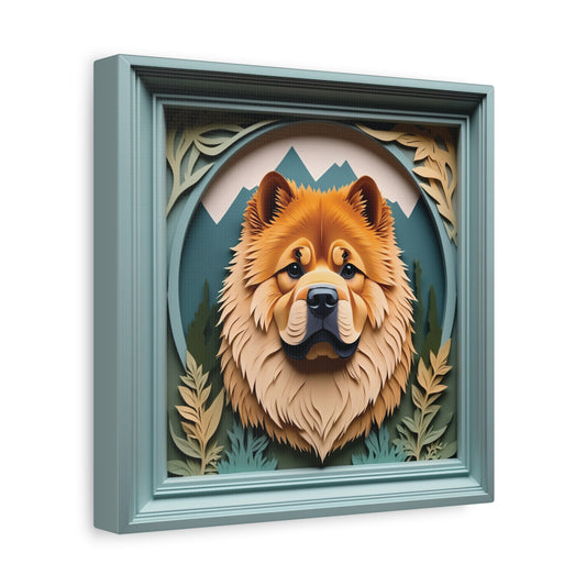 Chow Chow Mountain Scene Wall Art - Personalized Dog Name Pet Portrait