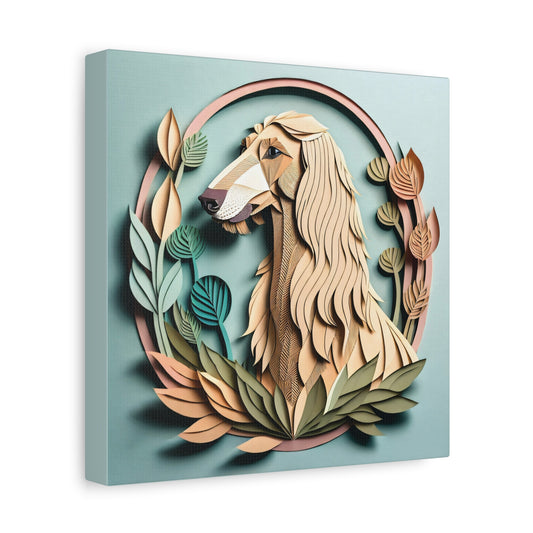 Afghan Hound Portrait in Pastels - 3D Illusion Dog Lover Wall Art