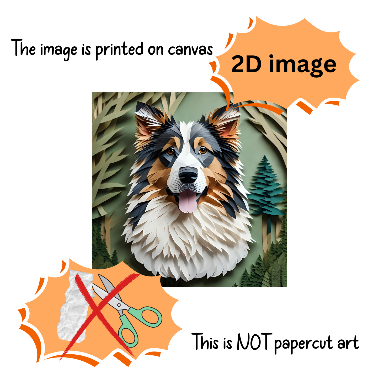 Australian Shepherd Forest-Themed Portrait, 3D Illusion Style, Aussie Owner Gift, Australian Shepherd Memorial, Aussie Lover Decor