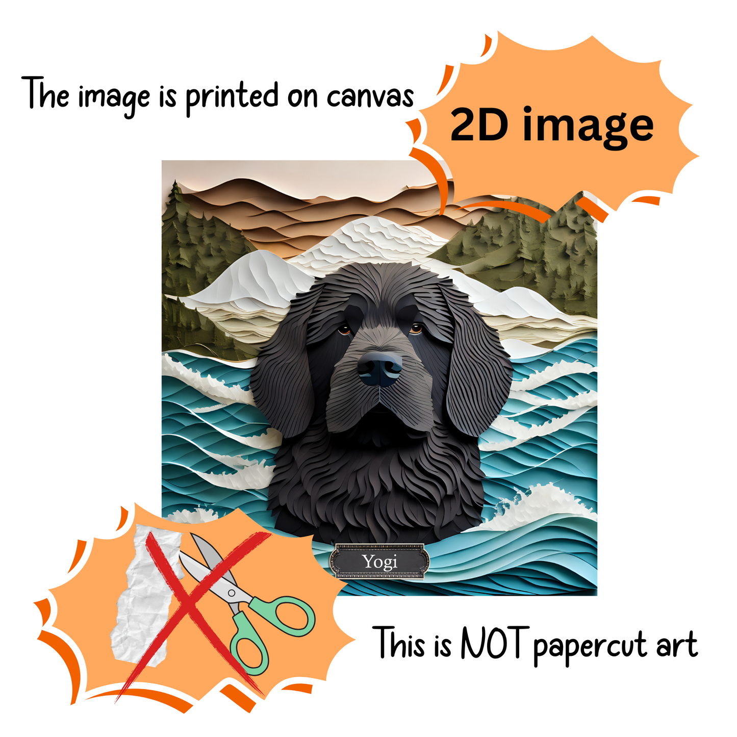 Newfoundland Water Rescue Dog Portrait - Newfie Mom or Dad Gift - Dog Loss Memorial Gift
