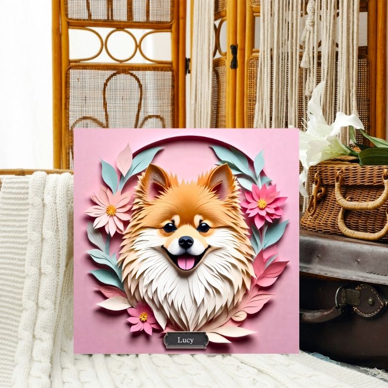 Colorful Pomeranian Wall Art - 3D Illusion Gallery Wrap