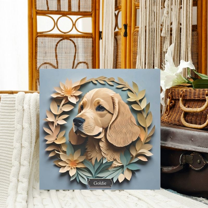 Brown Cocker Spaniel Portrait on Canvas - 3D Illusion Canvas Print