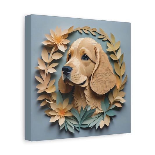 Brown Cocker Spaniel Portrait on Canvas - 3D Illusion Canvas Print