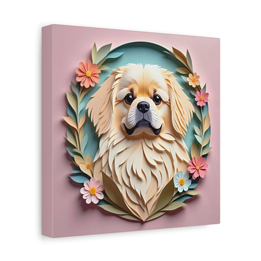 Cream Pekingese Dog Wall Art - Pekingese Dog Memorial Gift or Decor