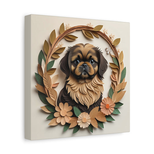 Brown and Tan Pekingese Dog Wall Art - Pekingese Dog Memorial Gift or Decor