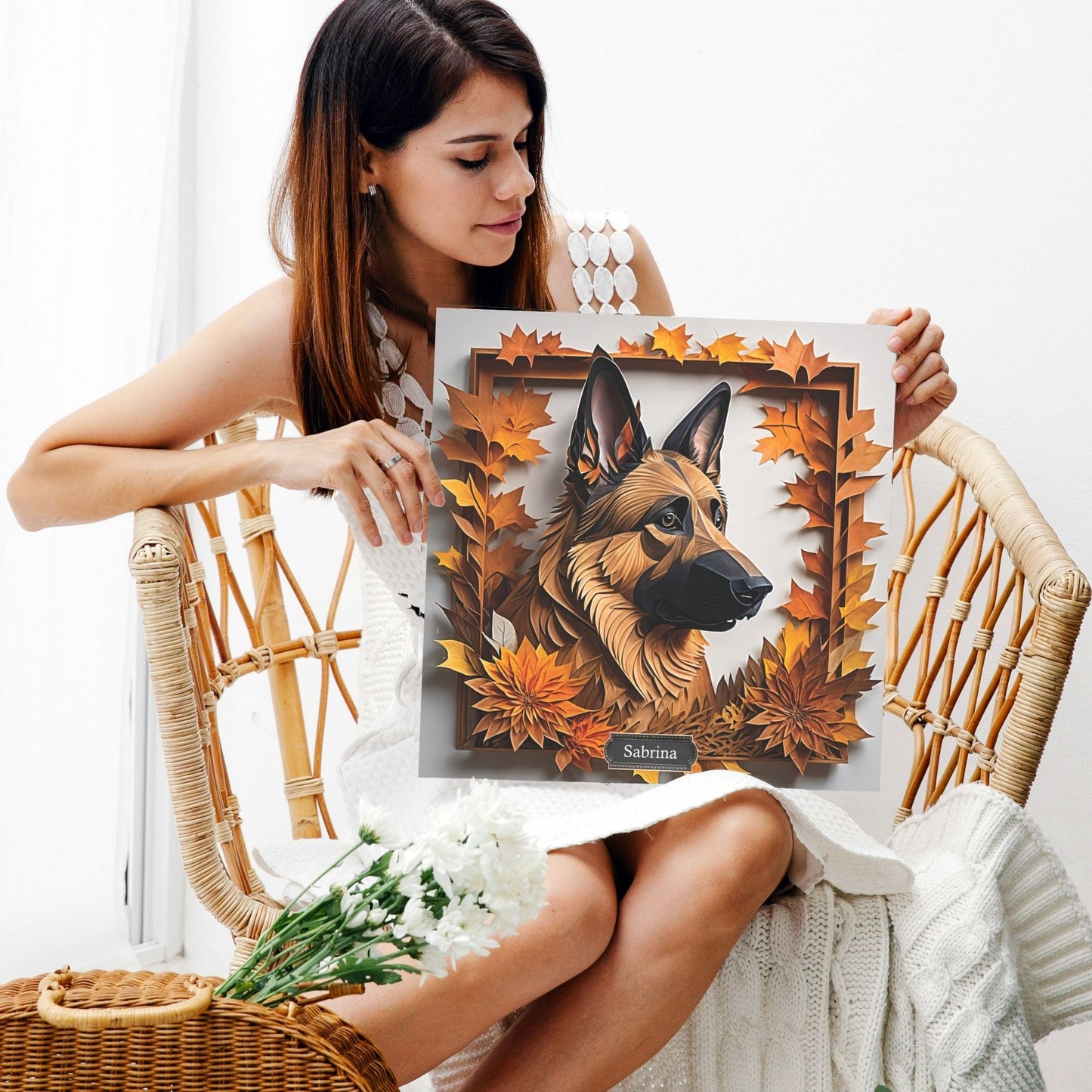 German Shepherd Fall Art - German Shepherd Memorial Gift