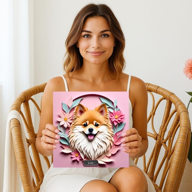 Colorful Pomeranian Wall Art - 3D Illusion Gallery Wrap