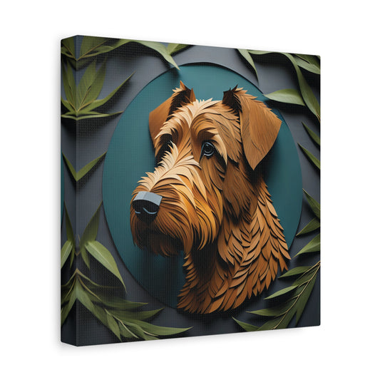 Airedale Terrier 3D Illusion Portrait Forest Theme