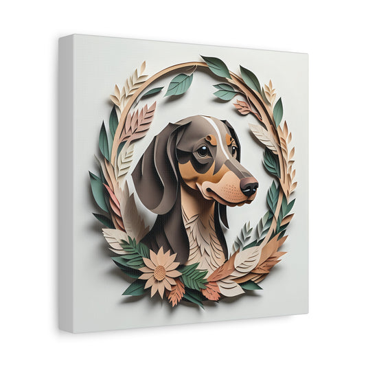 Dachshund Leafy Floral Wall Art - Dachshund Mom Gift or Dog Owner Decor