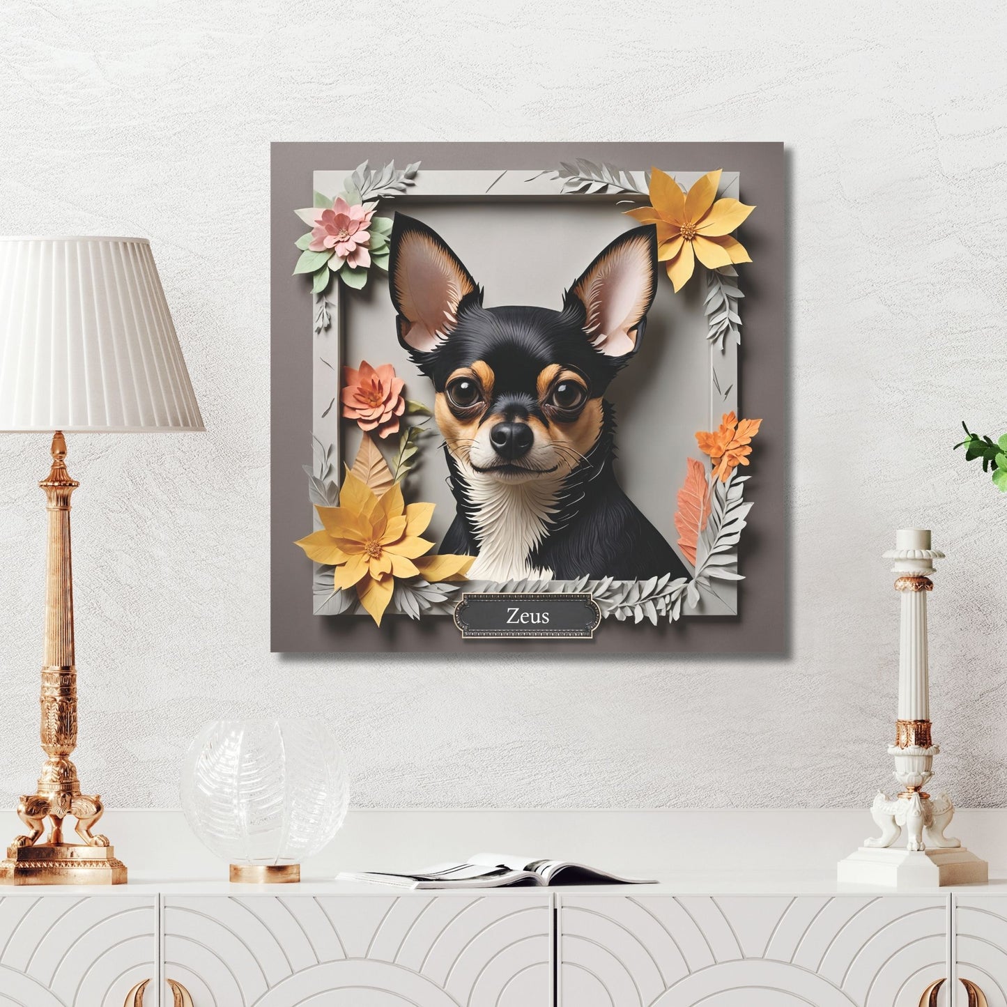 Black and Tan Chihuahua Canvas Print - Chihuahua Memorial Gift