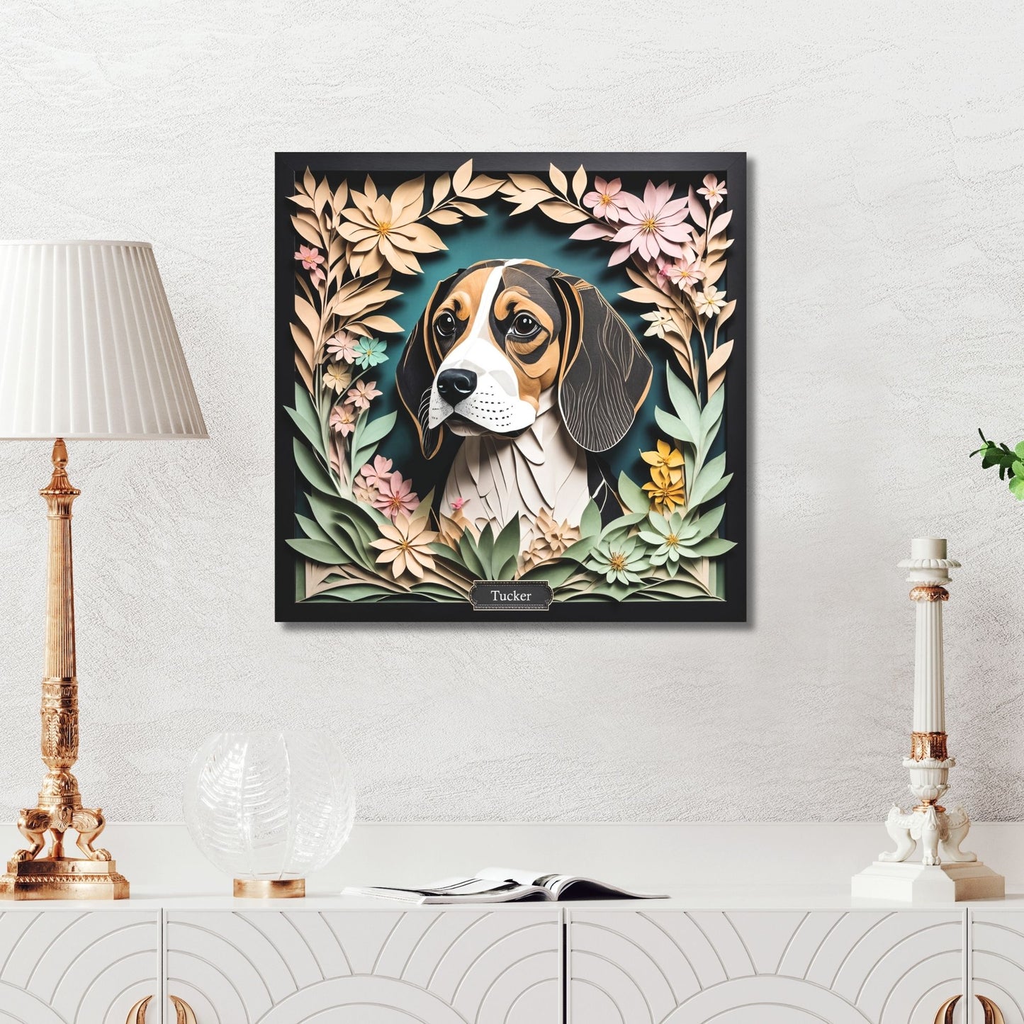 Beagle Portrait Canvas Wrap with Name Personalization, A Perfect Beagle Lover Gift