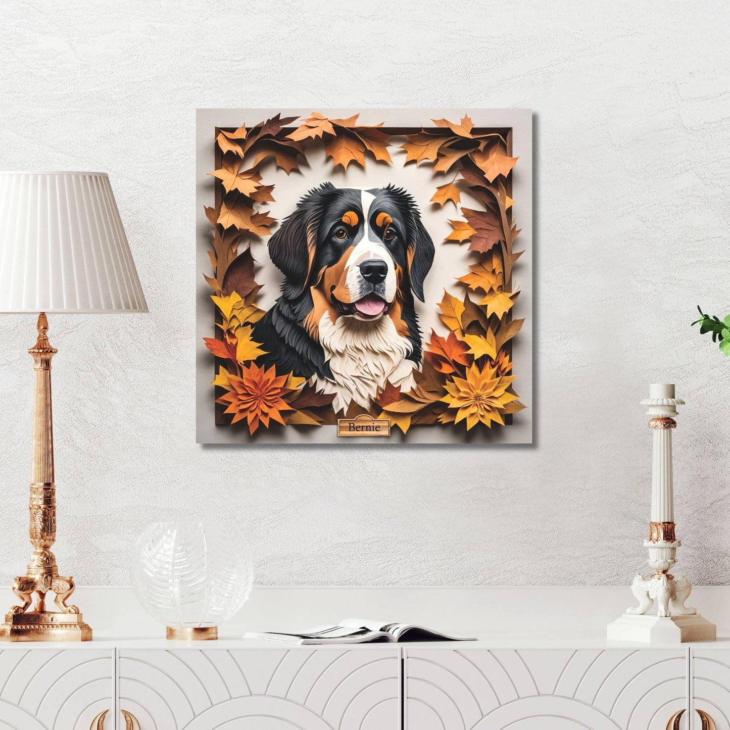 Bernese Mountain Dog Fall Portrait Print