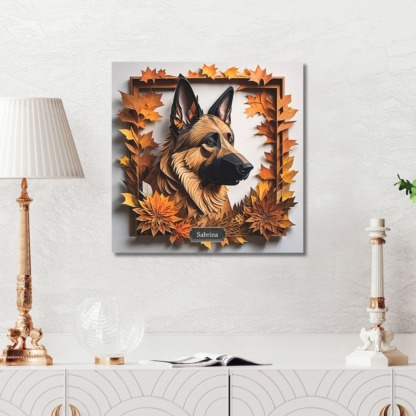 German Shepherd Fall Art - German Shepherd Memorial Gift