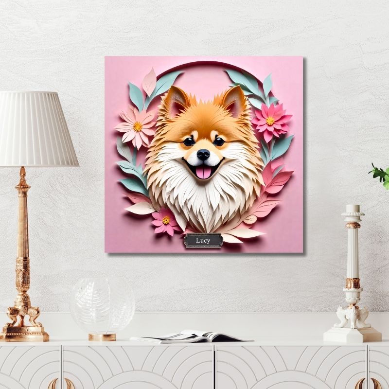 Colorful Pomeranian Wall Art - 3D Illusion Gallery Wrap