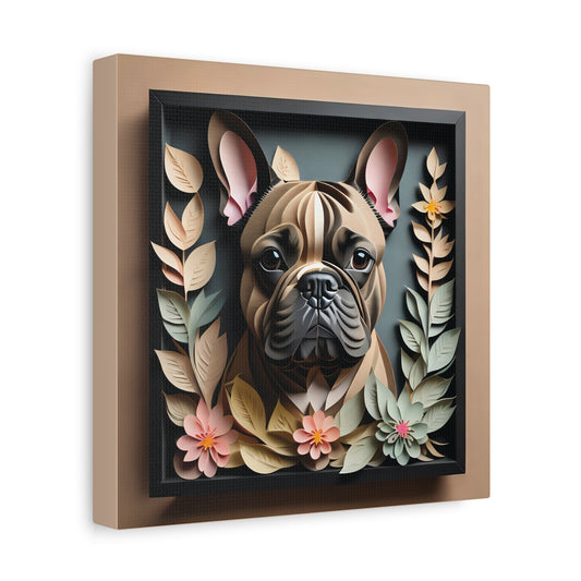 French Bulldog Print - Faux 3D Papercut Illusion Art for Sophisticated Home Decor