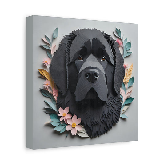 Newfoundland Dog Portrait Canvas Print - Newfie Mom or Dad Gift - Newfoundland Memorial Gift