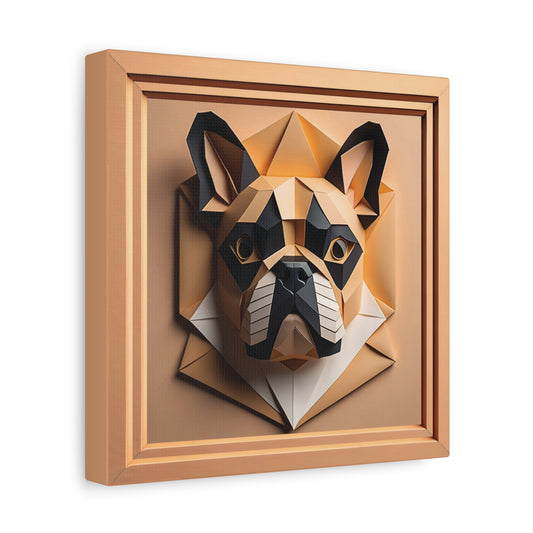 French Bulldog Portrait Origami Style - Faux Paper Craft Bulldog Lover Wall Art
