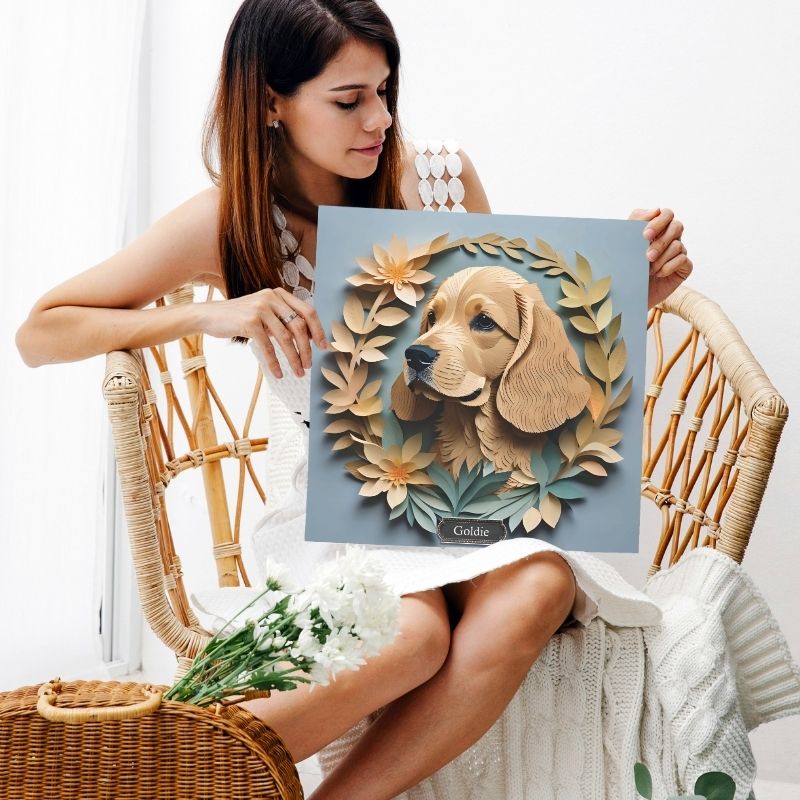 Brown Cocker Spaniel Portrait on Canvas - 3D Illusion Canvas Print