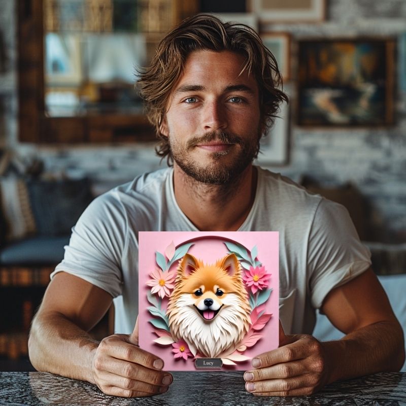 Colorful Pomeranian Wall Art - 3D Illusion Gallery Wrap