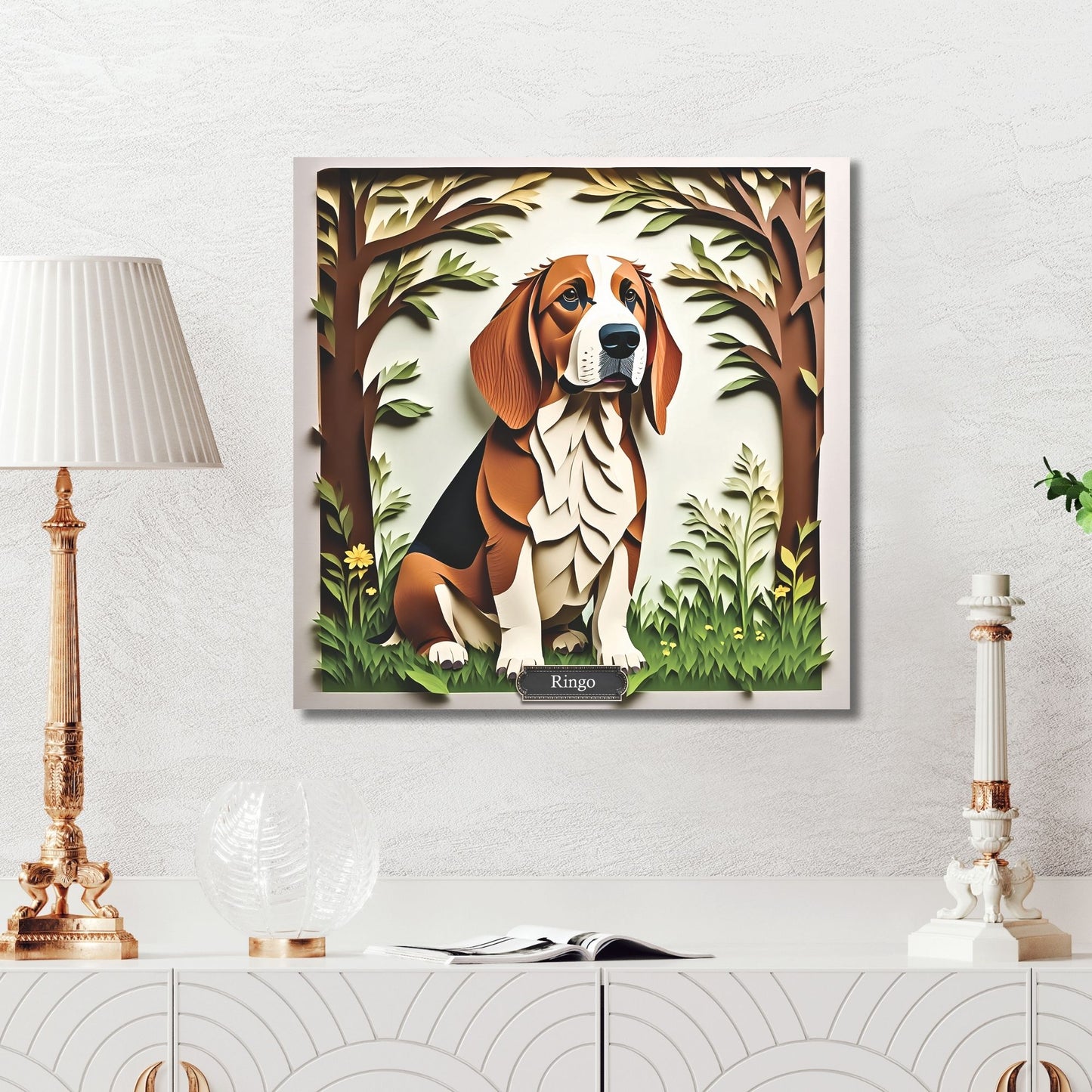 Personalized Basset Hound Canvas - Craft Inspired Wall Art for Dog Lover