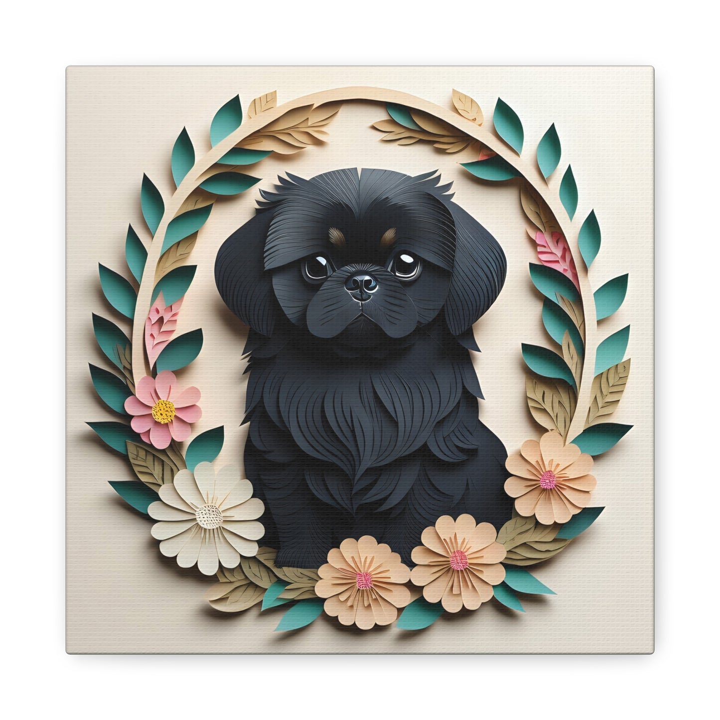 Black Pekingese Dog Wall Art - Pekingese Dog Memorial or Decor