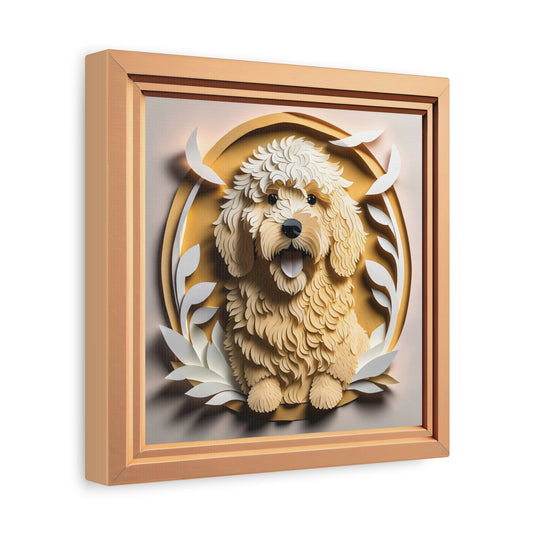 Golden Doodle or Labradoodle Name Personalized Portrait - 3D Illusion Craft Imitation Design