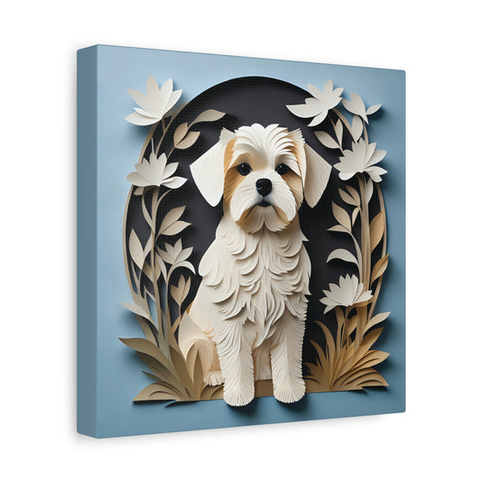 Maltese 3D Illusion Wall Art - Personalized Dog Name Maltese Memorial