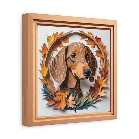 Dachshund Portrait on Canvas - Doxie Lover Gift for Dachshund Mom or Dad - Seasonal Dog Decor