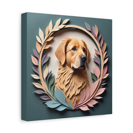 Golden Retriever Floral Wall Art Personalized Dog Name Print