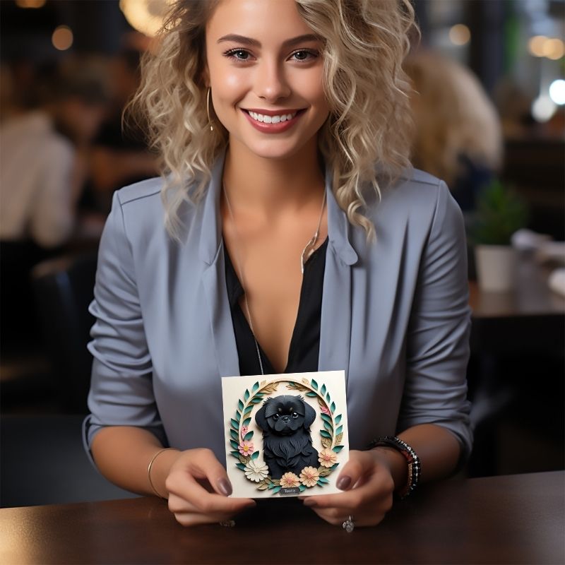 Black Pekingese Dog Wall Art - Pekingese Dog Memorial or Decor