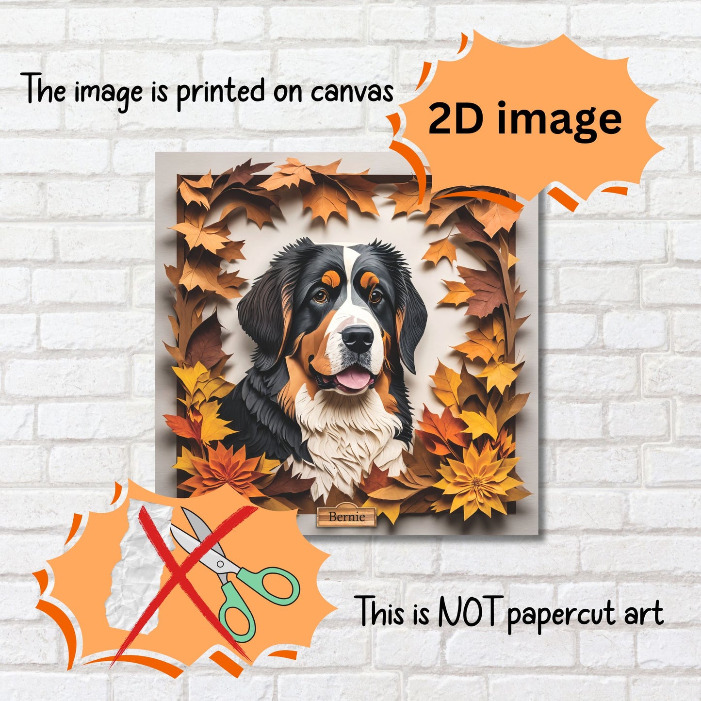 Bernese Mountain Dog Fall Portrait Print