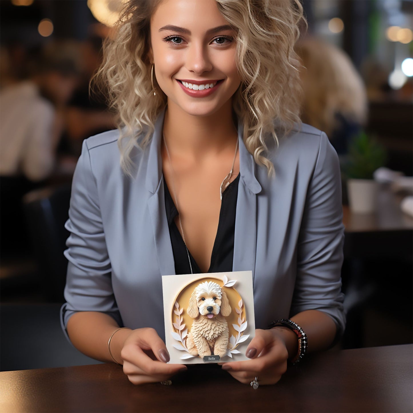 Labradoodle 3D Illusion Canvas Print With Name Personalization - Doodle Memorial Gift
