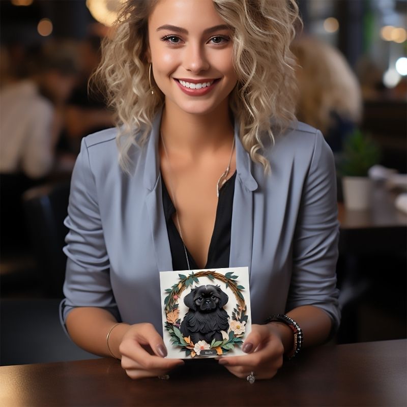 Black Pekingese Dog Wall Art - Pekingese Dog Memorial Gift or Decor